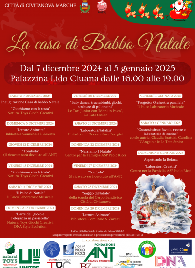 🎅 Letture presso la Casa di Babbo Natale – Palazzina Sud Lido Cluana🎄
