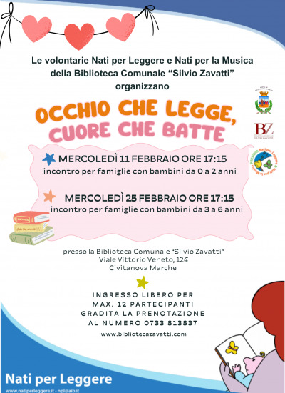 📖 Occhio che legge, cuore che batte💓incontri Nati per Leggere | febbraio 2026