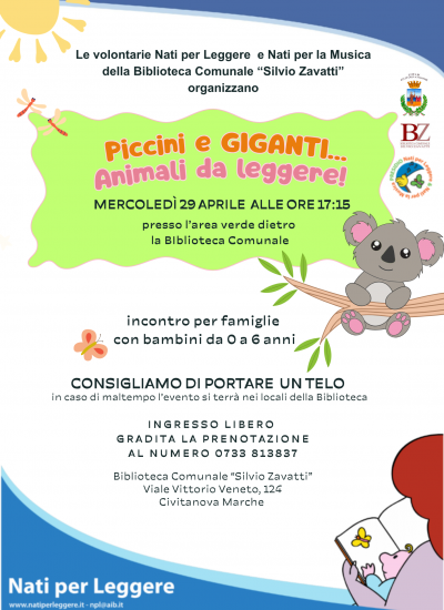 🐣🐘Piccini e GIGANTI…animali da leggere! – incontro Nati per Leggere 29 aprile