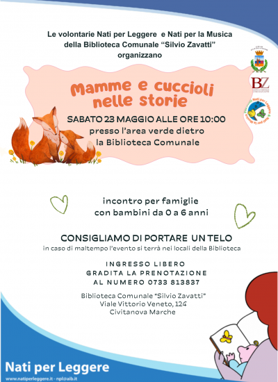 🐣Mamme e cuccioli nelle storie – incontro Nati per Leggere | 23 maggio 2026